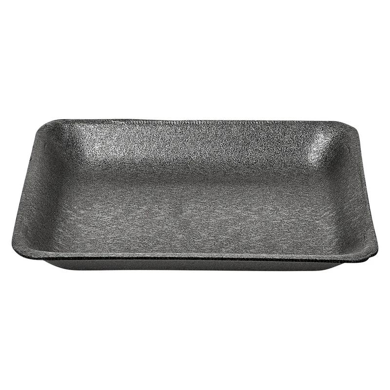 4PR Meat Tray 9.25X7.25X1.25 IN Polystyrene Foam Black Rectangle 500/Case
