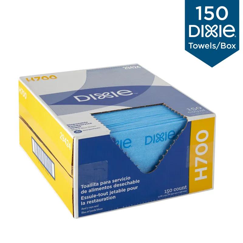 Dixie® Kitchen Cleaning Wipe 23.5X13 IN Medium 1 Blue Blue Stripe Reuseable 150/Case