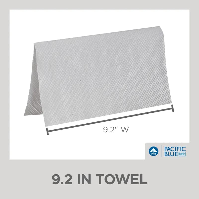 Pacific Blue Basic Folded Paper Towel 9.9X9.2 IN 1PLY White Single Fold 250 Sheets/Pack 16 Packs/Case 4000 Sheets/Case