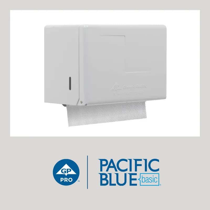 Pacific Blue Basic Folded Paper Towel 9.9X9.2 IN 1PLY White Single Fold 250 Sheets/Pack 16 Packs/Case 4000 Sheets/Case