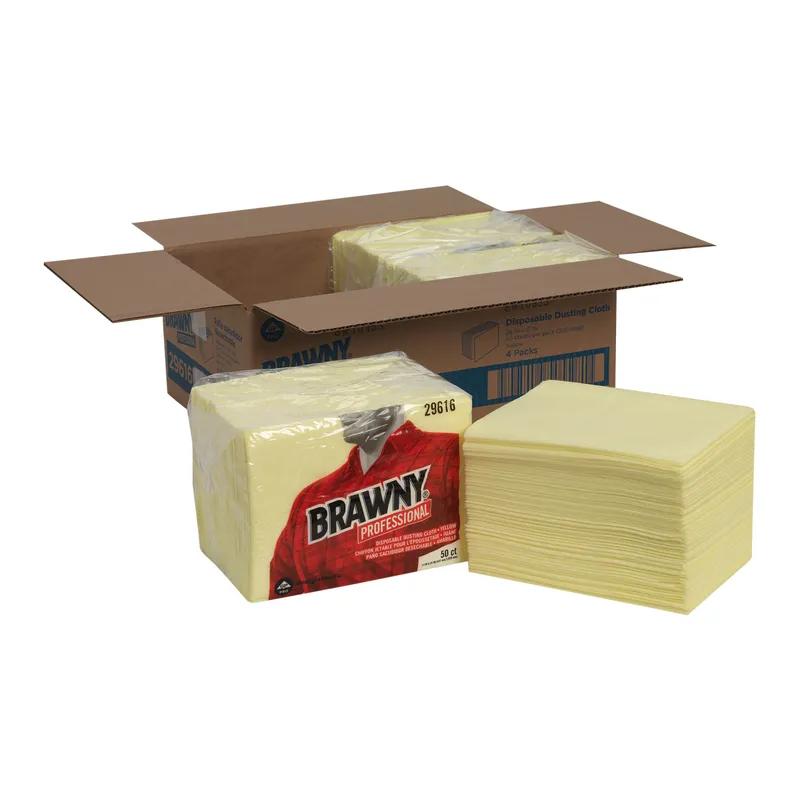 Brawny® Professional General Purpose Duster 17X24 IN 1 PLY Cloth Yellow 50 Sheets/Pack 4 Packs/Case 200 Sheets/Case