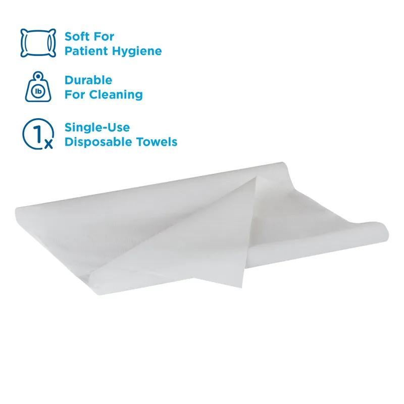 Pacific Blue Select A300 Bath Towel 39X19.5 IN White Rectangle Airlaid Paper 1PLY Disposable 200/Case