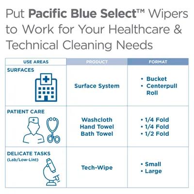 Pacific Blue Select A300 Bath Towel 39X19.5 IN White Rectangle Airlaid Paper 1PLY Disposable 200/Case
