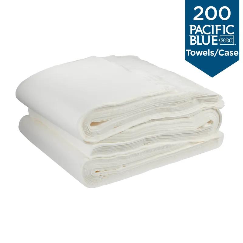 Pacific Blue Select A300 Bath Towel 39X19.5 IN White Rectangle Airlaid Paper 1PLY Disposable 200/Case