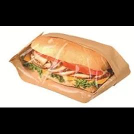 Bagcraft® Dubl View ToGo!® Hoagie & Sub Bag 4.25X2.75X11.75 IN Wax Coated Paper PP Kraft With Window 500/Case