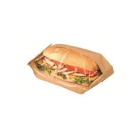 Bagcraft® Dubl View ToGo!® Hoagie & Sub Bag 4.25X2.75X11.75 IN Wax Coated Paper PP Kraft With Window 500/Case