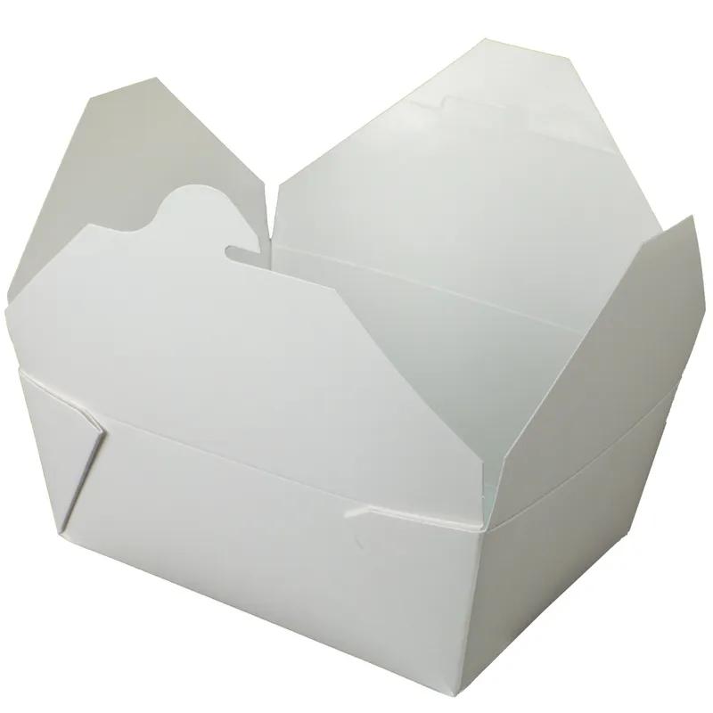Bio-Pak® Take-Out Box Tuck-Top 6.75X5.4375X2.5 IN Paper White Rectangle 300/Case