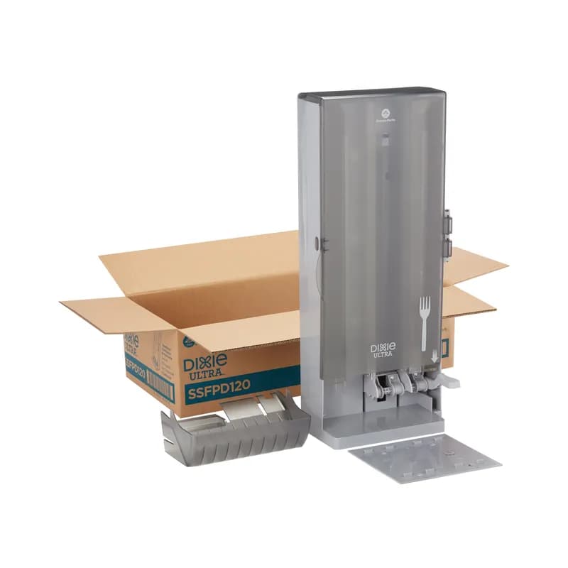 Dixie® Ultra SmartStock® Series-B Classic Fork Dispenser 8.78X10X24 IN Plastic Translucent Black 1/Each