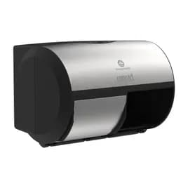 Compact® Toilet Paper Dispenser 6.75X10.12 IN Wall Mount Silver 2-Roll Coreless Side-by-Side High Capacity 1/Each