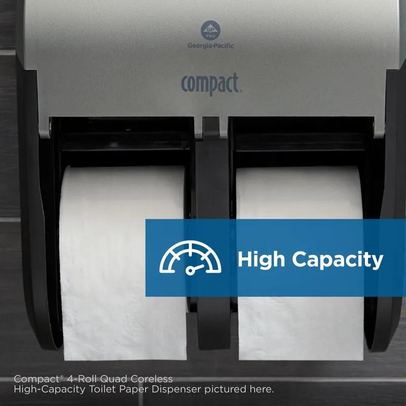 Compact® Toilet Paper Dispenser 6.75X10.12 IN Wall Mount Silver 2-Roll Coreless Side-by-Side High Capacity 1/Each