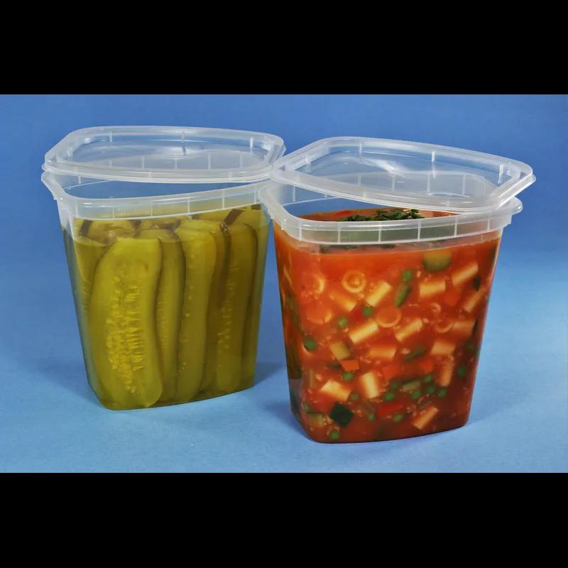 Deli Container Base 32 OZ Plastic Clear Rectangle 200/Case
