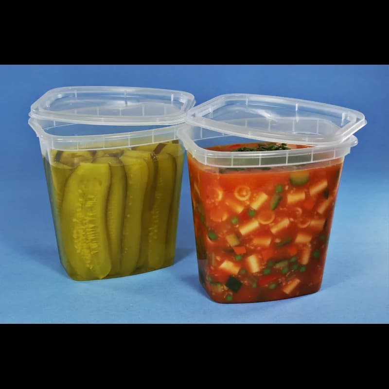 Deli Container Base 32 OZ Plastic Clear Rectangle 200/Case
