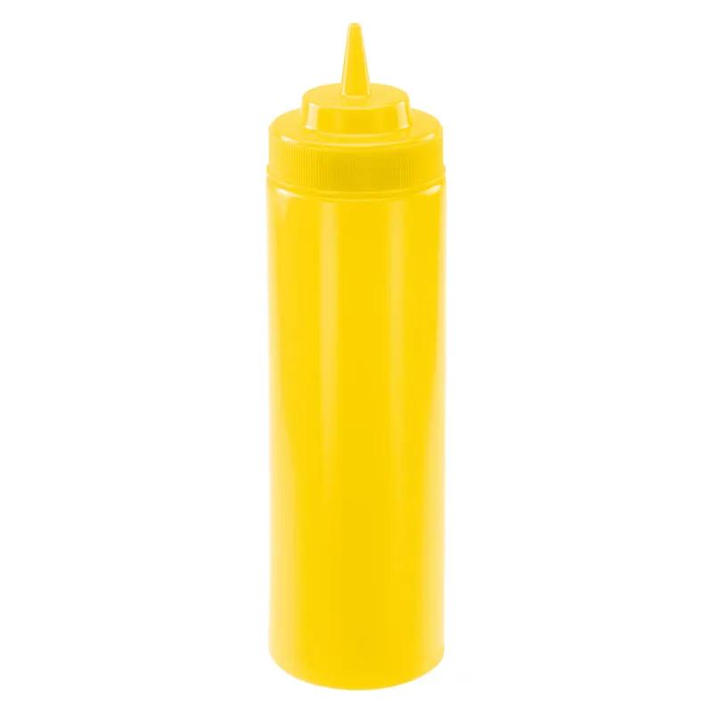 Squeeze Bottle 24 OZ Plastic Yellow Wide Mouth 6/Pack