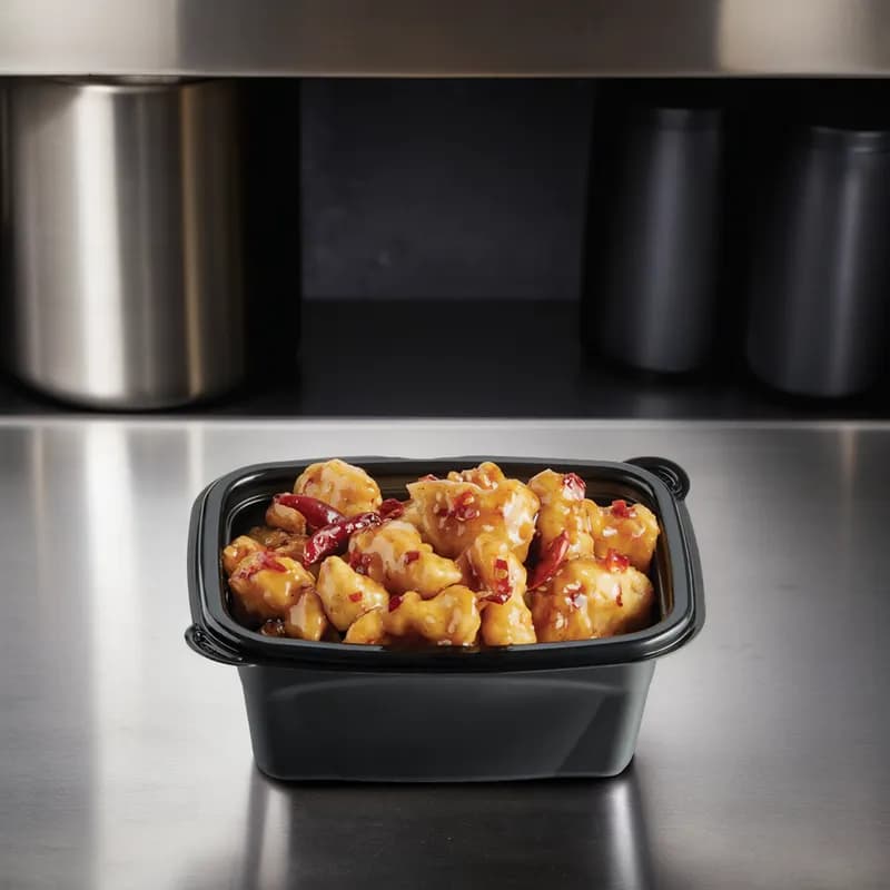 HomeFresh® Take-Out Container Base 6.06X4.5X2.42 IN PE Black Rectangle 400/Case