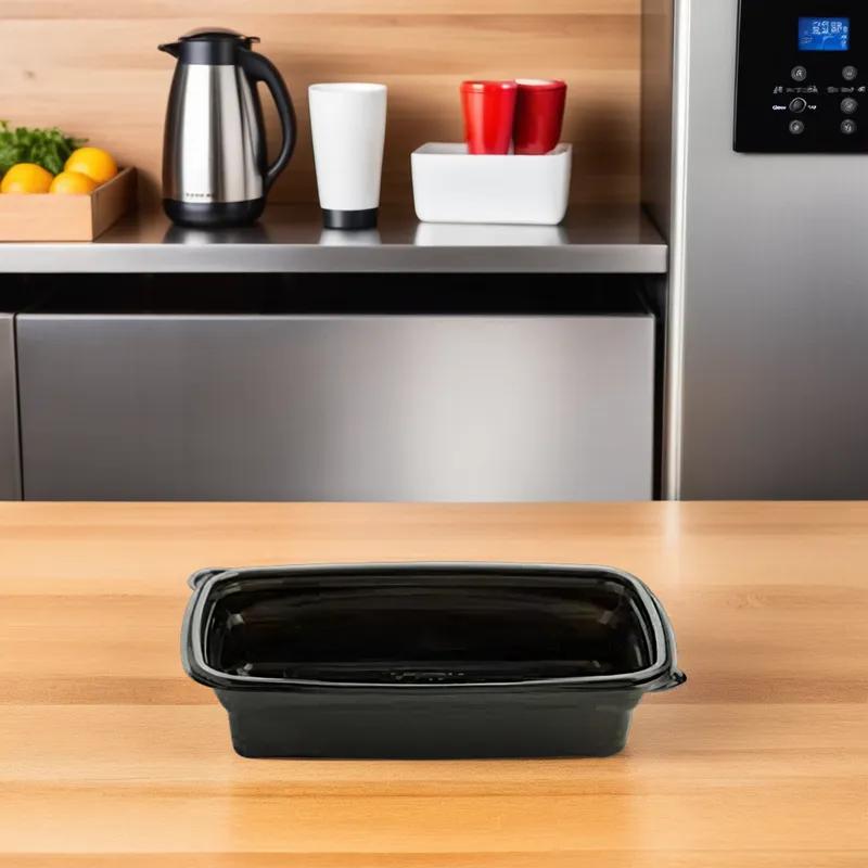 Take-Out Container Base 9.51X6.33X2.03 IN PP Black Rectangle 200/Case