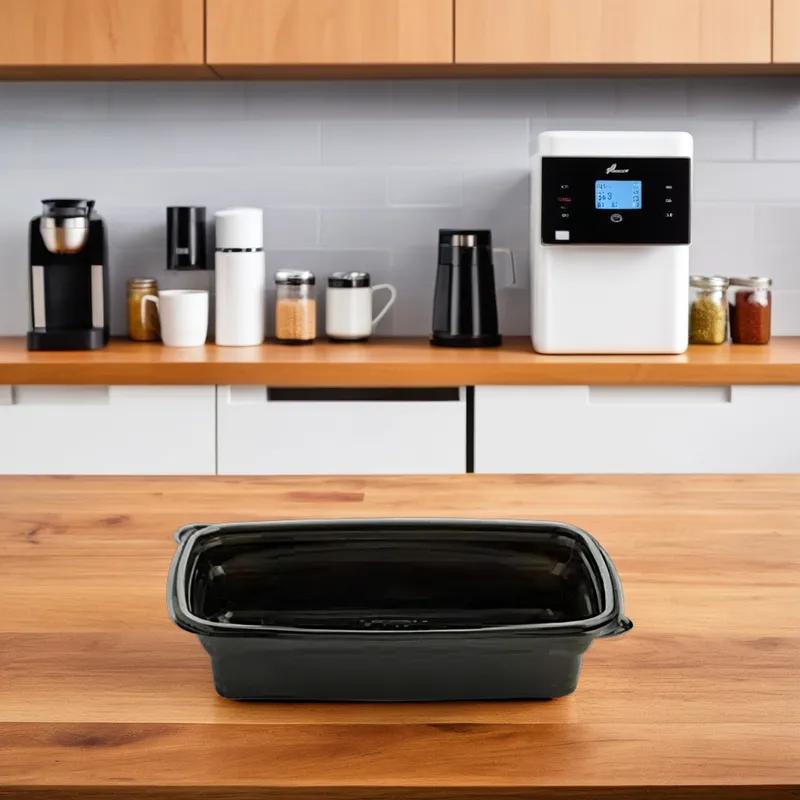 Take-Out Container Base 9.51X6.33X2.03 IN PP Black Rectangle 200/Case