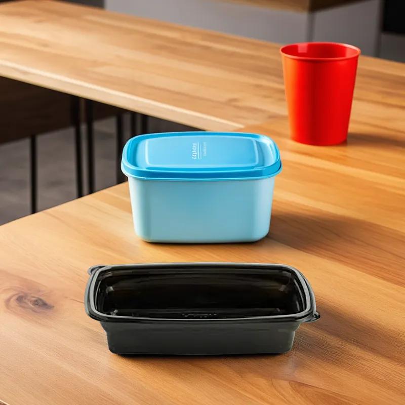 Take-Out Container Base 9.51X6.33X2.03 IN PP Black Rectangle 200/Case