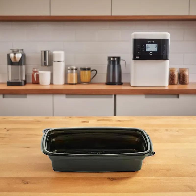 Take-Out Container Base 9.51X6.33X2.03 IN PP Black Rectangle 200/Case