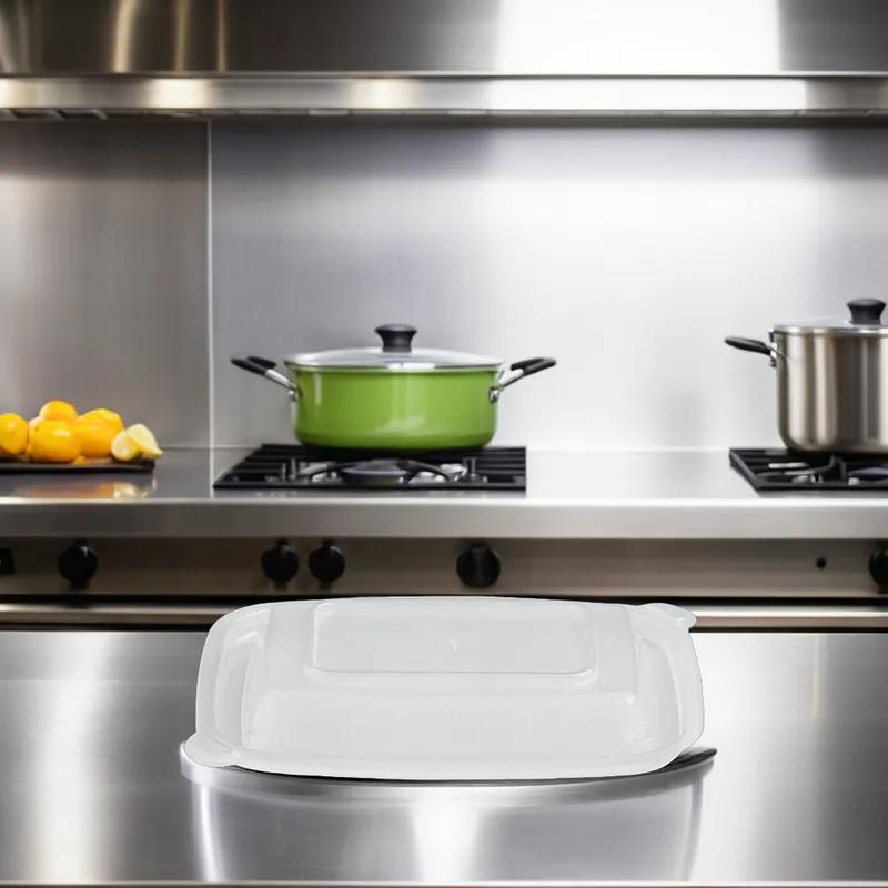 HomeFresh® Lid Dome Small (SM) 5.58X4.09X0.77 IN PP Clear Rectangle For 8-12-16 OZ Container 400/Case