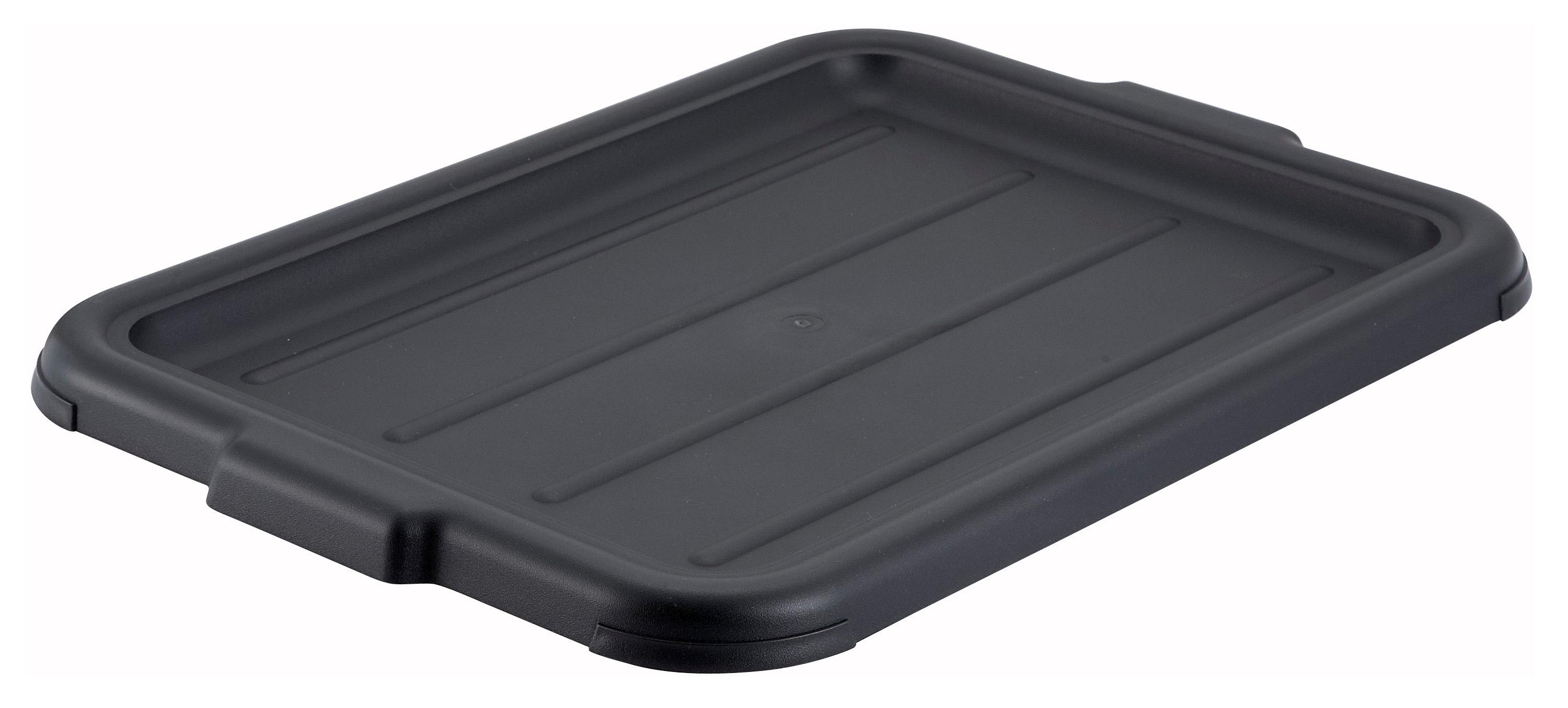 Lid Dish Box 21.75X15.5625X1.0625 IN Black Plastic Heavy Duty 1/Each