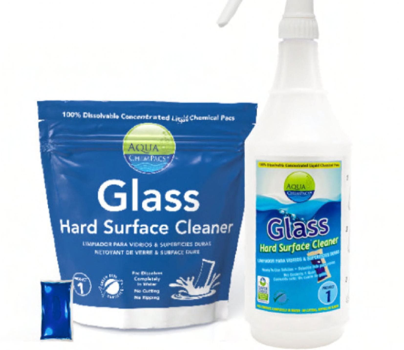 Aqua ChemPacs 3G Glass Cleaner Hard Surface Kit 12 Count/Pack 1 Packs/Case