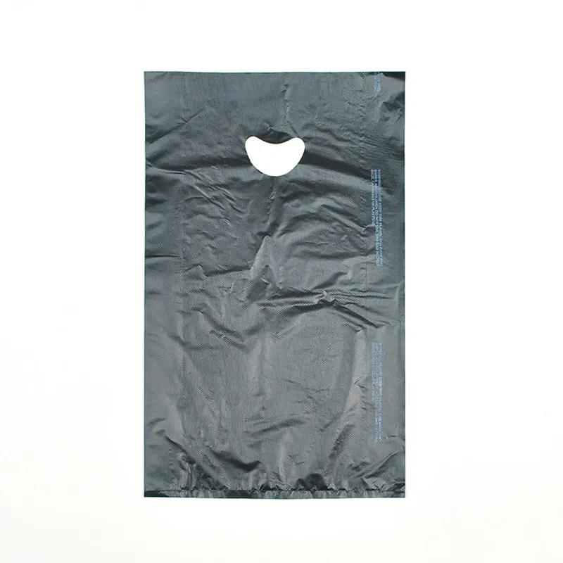 Merchandise Bag 12X3X18 IN Black HDPE 0.7MIL With Die Cut Handles 500/Case