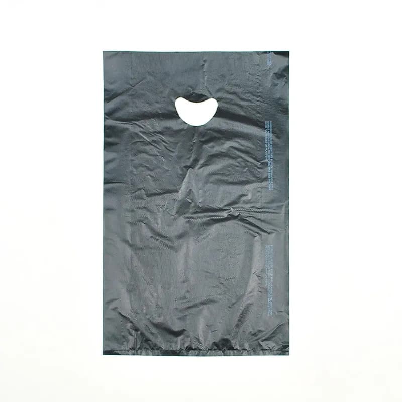 Merchandise Bag 12X3X18 IN Black HDPE 0.7MIL With Die Cut Handles 500/Case