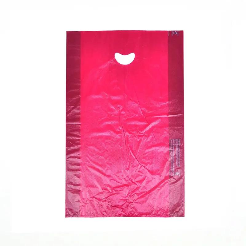 Merchandise Bag 12X3X18 IN Burgundy HDPE 0.7MIL With Die Cut Handles 500/Case