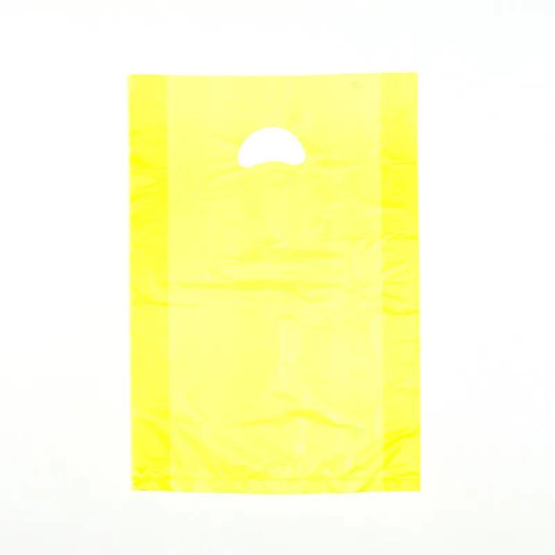 Merchandise Bag 12X3X18 IN Yellow HDPE 0.7MIL With Die Cut Handles 500/Case