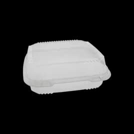 ClearView® SmartLock® Take-Out Container Hinged With Dome Lid Medium (MED) 8X8 IN HIPS OPS Clear Square 200/Case