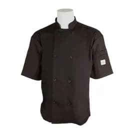 Chef Coat Medium (MED) Black Polyester Blend Full Mesh Back Shoulder Pocket 1/Each