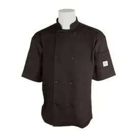 Chef Coat XXL Black Polyester Blend Short Sleeve Shoulder Pocket Full Mesh Back 1/Each