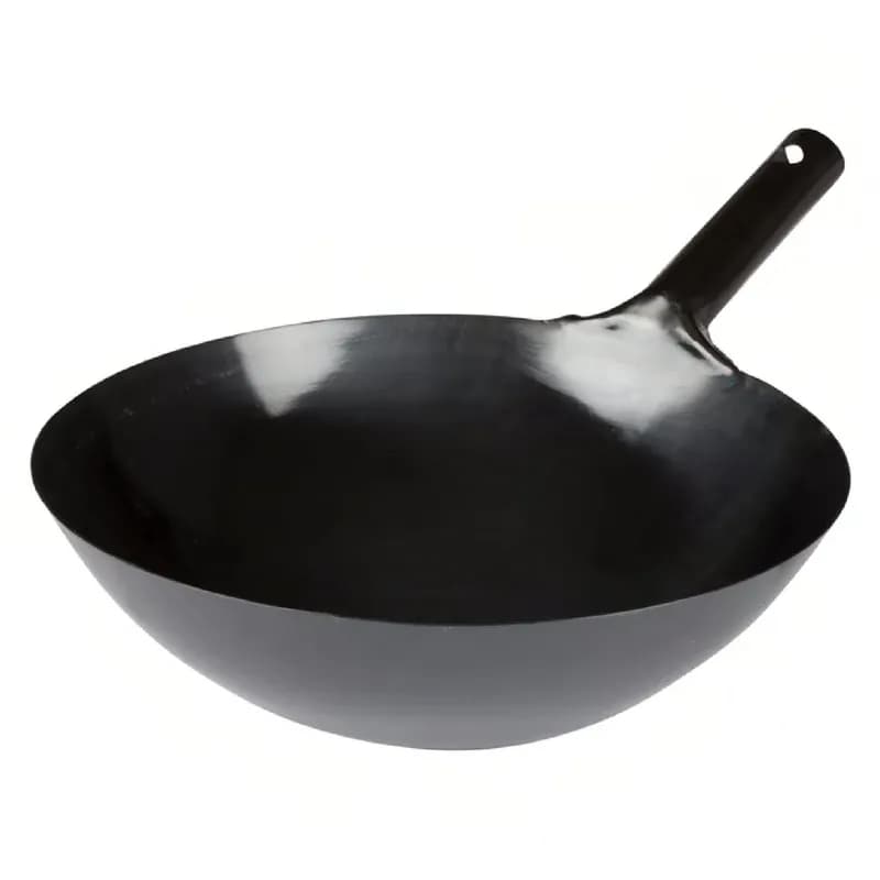 Wok 14.13X5.25 IN Carbon Steel Black Japanese 1/Each