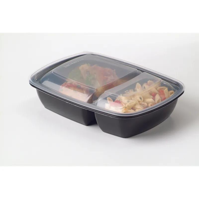 Lid Dome 9X6.5X0.75 IN 2 Compartment PP Clear Rectangle For 30 OZ Compartment Tray 300/Case
