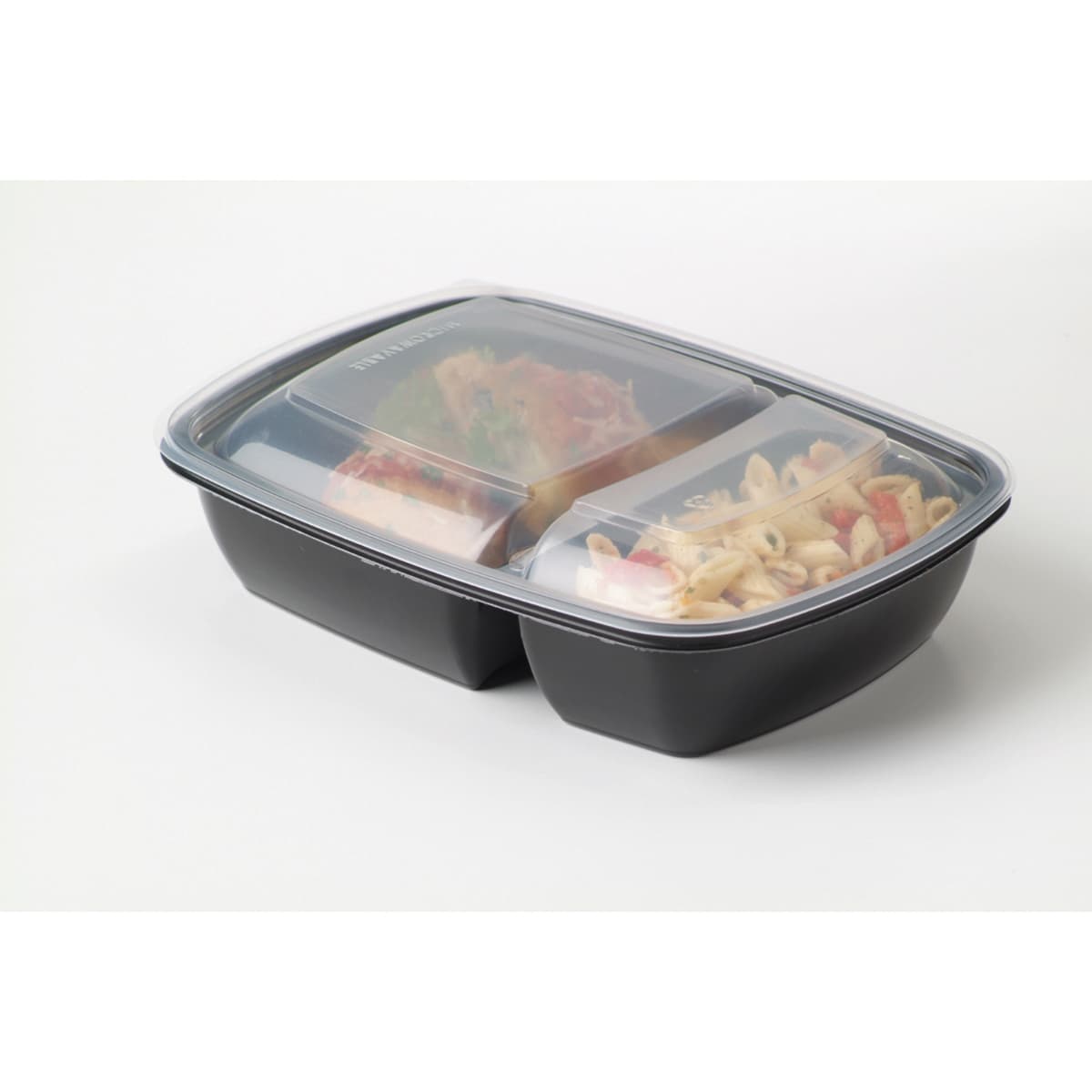 Lid Dome 9X6.5X0.75 IN 2 Compartment PP Clear Rectangle For 30 OZ Compartment Tray 300/Case
