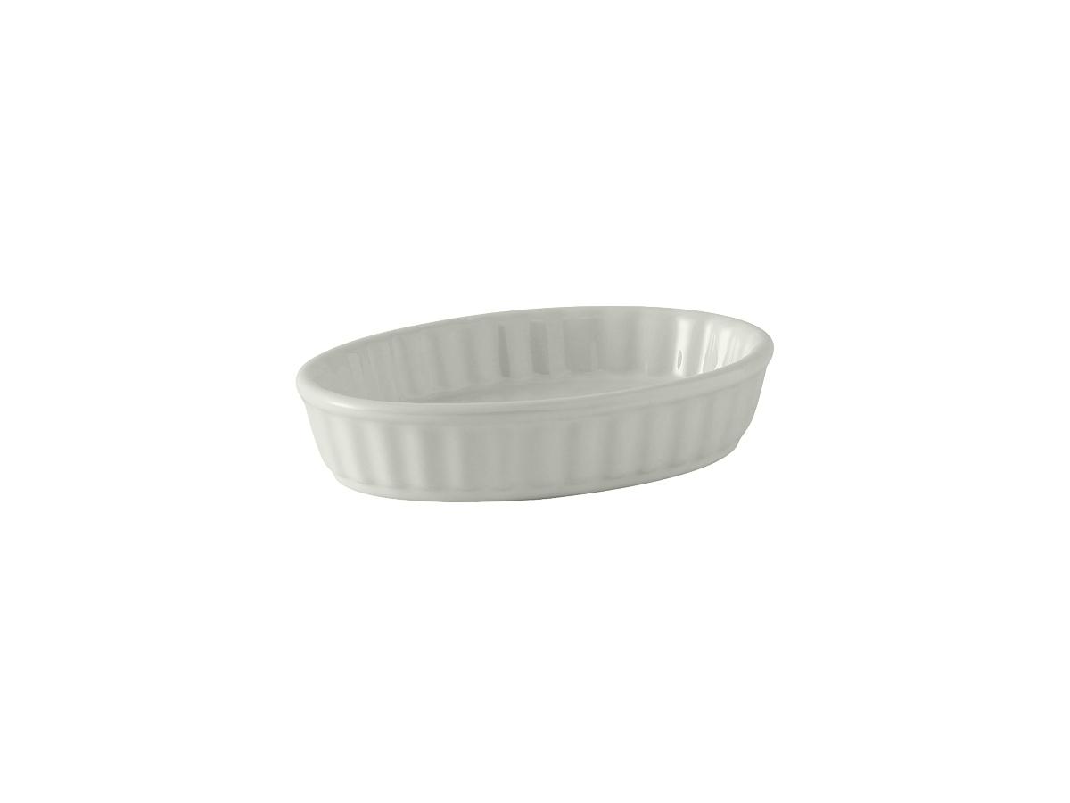 Crème Brulee Dish 5 OZ China White Oval Fluted Fully Vitrified Oven Safe Dishwasher Safe Microwave Oven Safe 12/Case