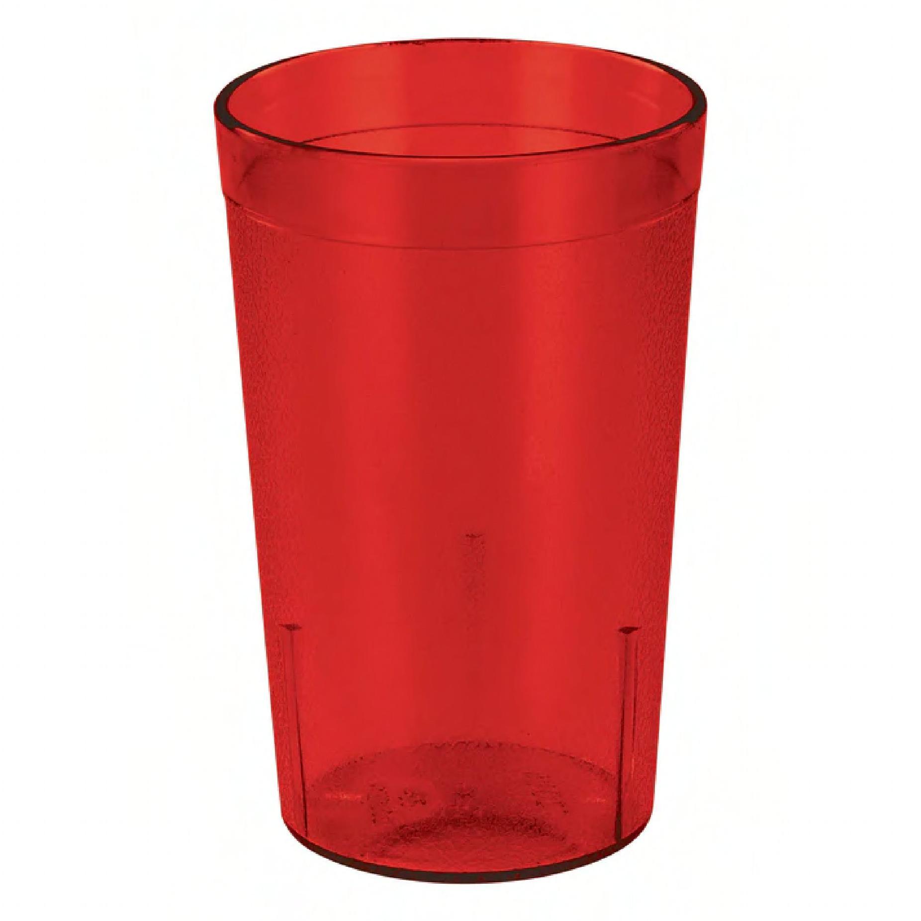 Tumbler 8 FLOZ Plastic Red Pebbled 12/Dozen