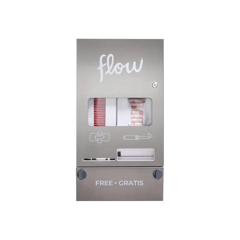 Model O Tampon & Pad Dispenser Silver Stainless Steel Capacity: 50 Aunt Flow Pads and 50 Aunt Flow Tampons 1/Each