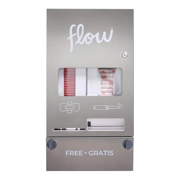 Model O Tampon & Pad Dispenser Silver Stainless Steel Capacity: 50 Aunt Flow Pads and 50 Aunt Flow Tampons 1/Each