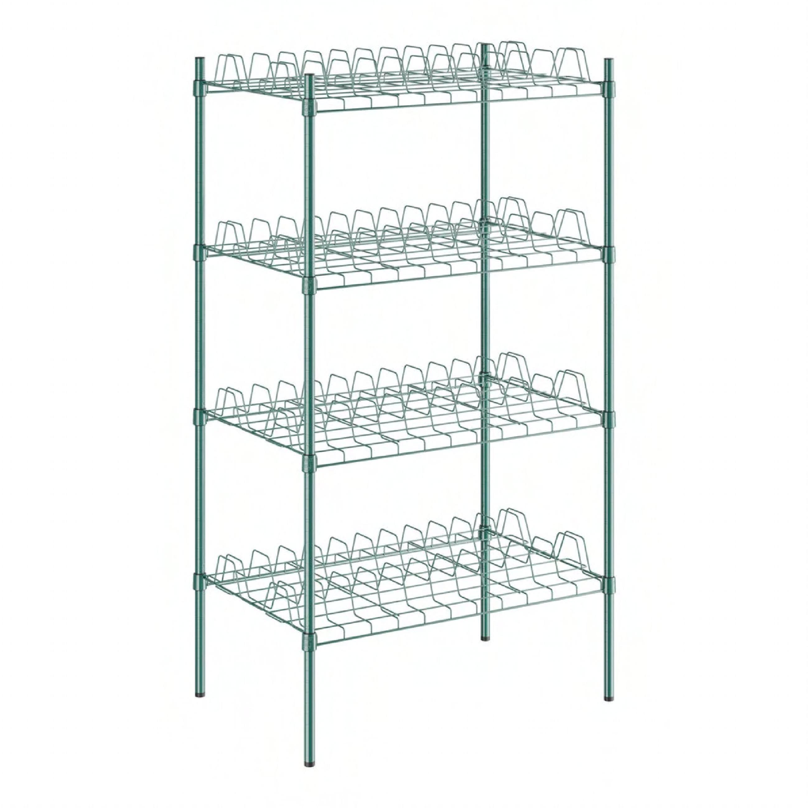 Regency™ Drying Rack 36X24X74 IN Epoxy Green 4-Shelf Kit With 74" Posts - 3" Slots 1/Each