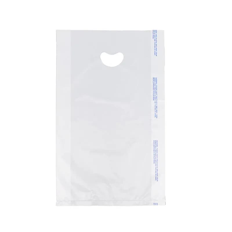 Merchandise Bag 12X3X18 IN White HDPE 0.7MIL With Die Cut Handles 500/Case