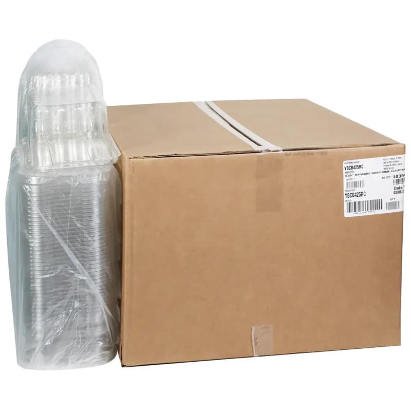 Cake Container & Lid Combo With Rosedome Lid 11X5.25X4.25 IN PET Clear Rectangle 100/Case