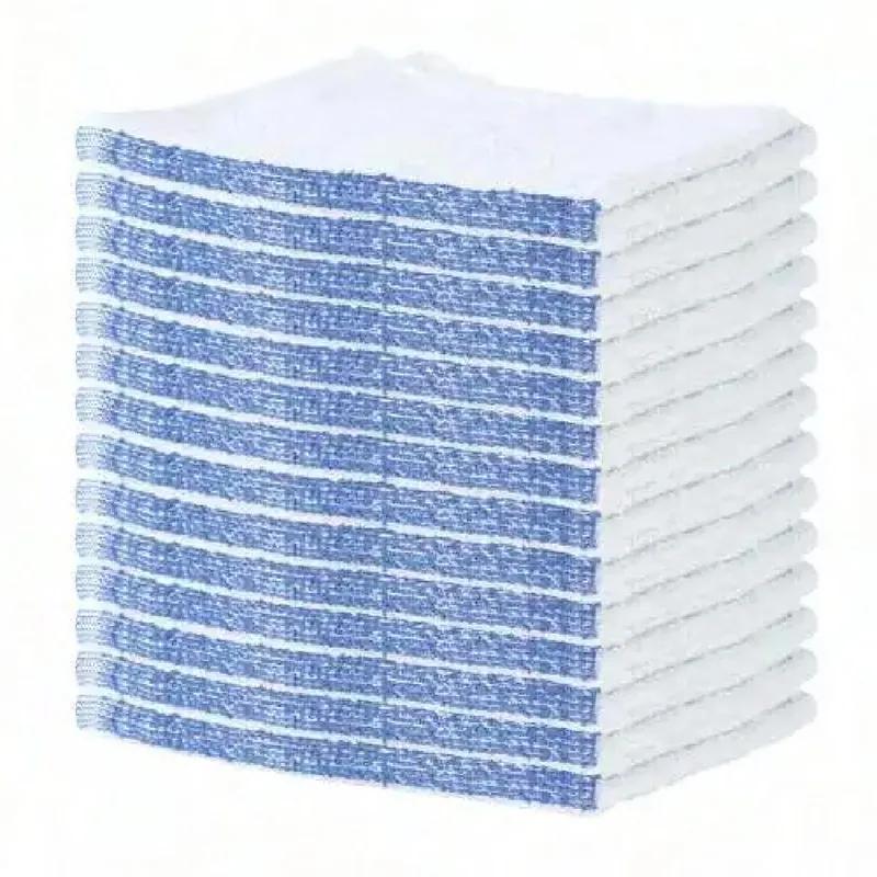 HOSPECO® Bar Mop Towel 14X17 IN 30 OZ Cotton Blue Stripe Rectangle 12 Count/Pack 5 Packs/Case