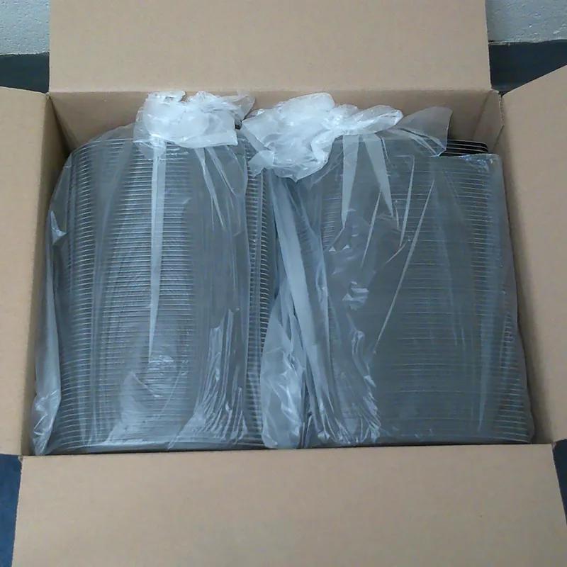 Take-Out Container Base 8 OZ 2 Compartment PP Black Rectangle Microwave Safe 252/Case