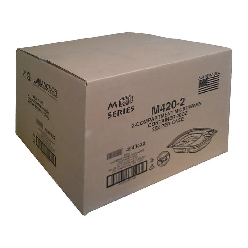 Take-Out Container Base 8 OZ 2 Compartment PP Black Rectangle Microwave Safe 252/Case