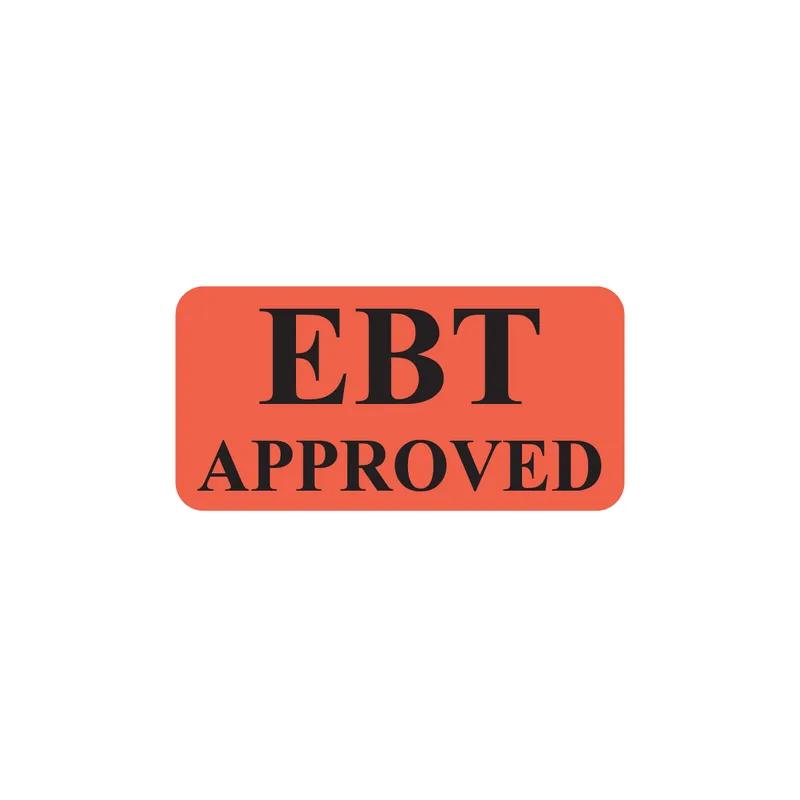 Label 1X2 IN Red Glow Paper EBT Approved 1000 Count/Roll