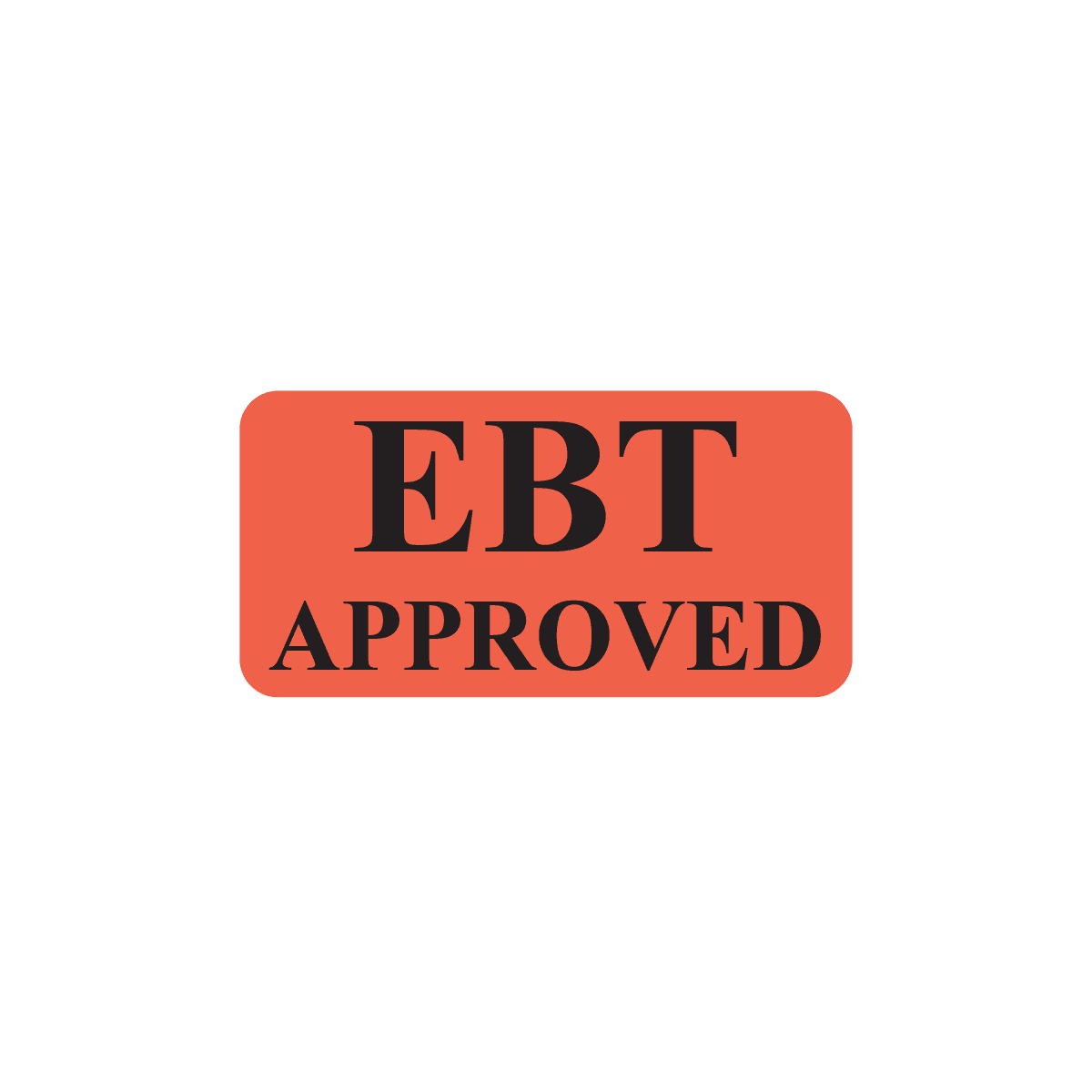 Label 1X2 IN Red Glow Paper EBT Approved 1000 Count/Roll
