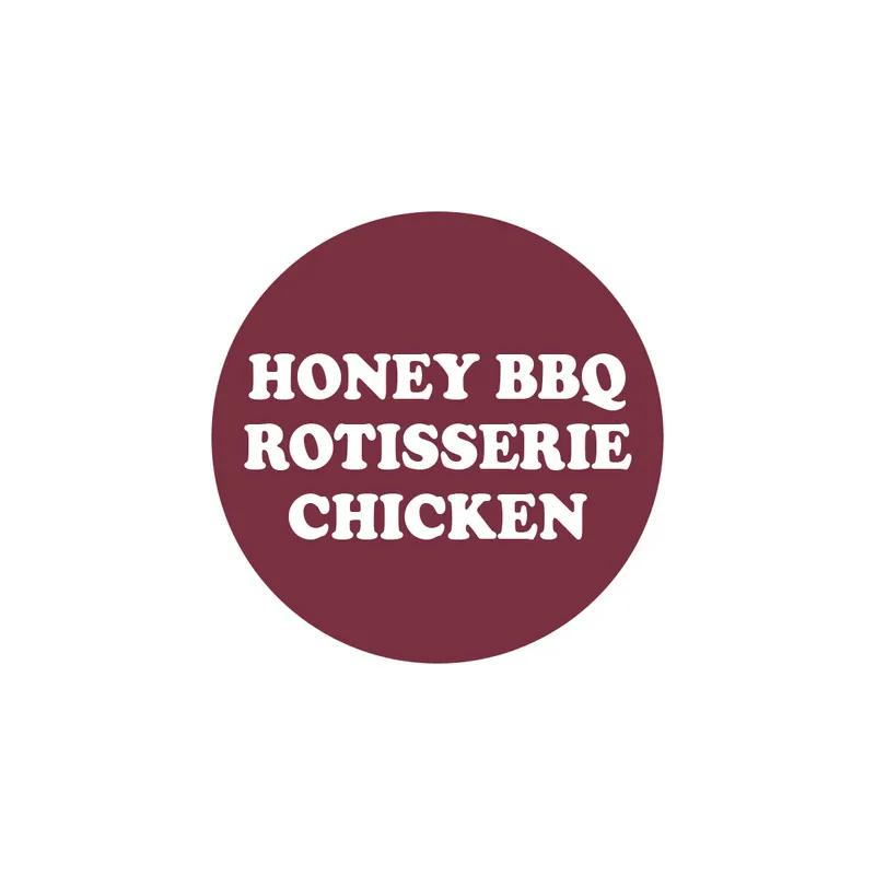 Honey Bbq Rotisserie Chicken Label 2 IN Red White Circle 250 Count/Roll