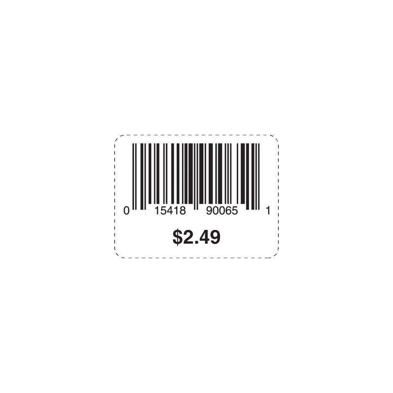 $2.49 Barcode UPC Label 1.5X2 IN Black White 500 Count/Roll