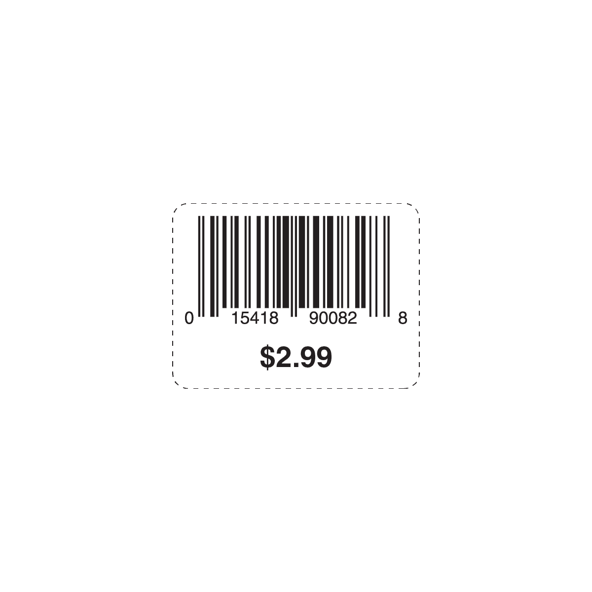 $2.99 Barcode Upc Label 1.5X2 IN Black White 500 Count/Roll